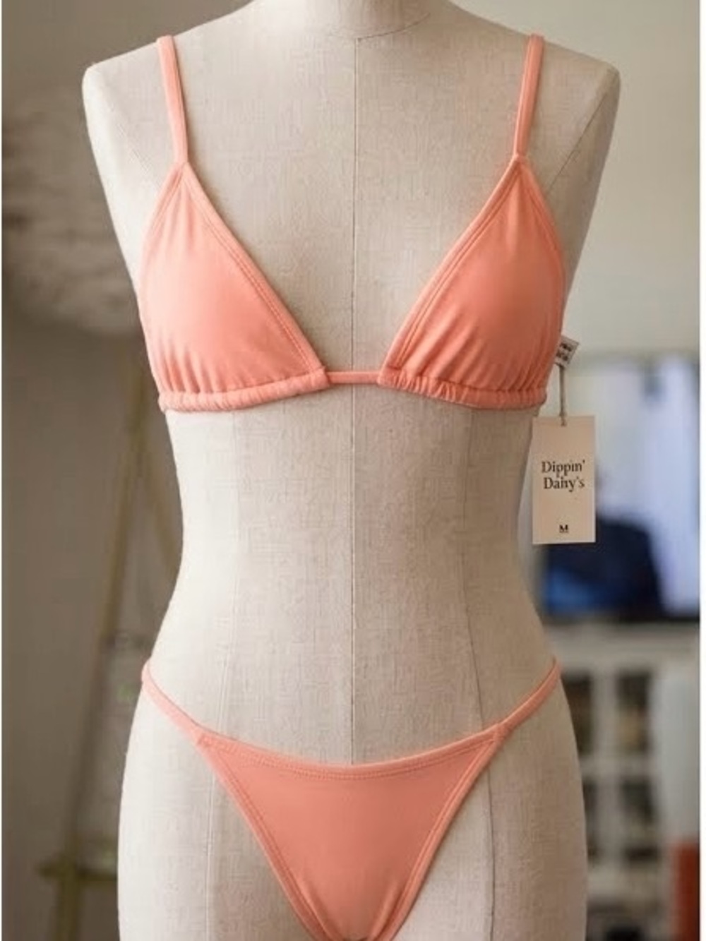 Dippin' Daisy's Peach Triangle Bikini Set